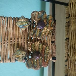 Gold Foil Floral Earrings